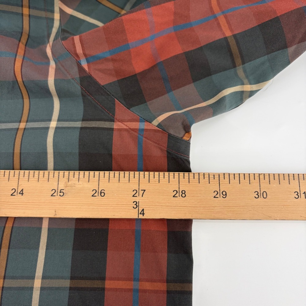 Orvis Mens XXL Plaid Button Down Shirt Red Green Cotton Long Sleeve Pocket - Picture 7 of 9